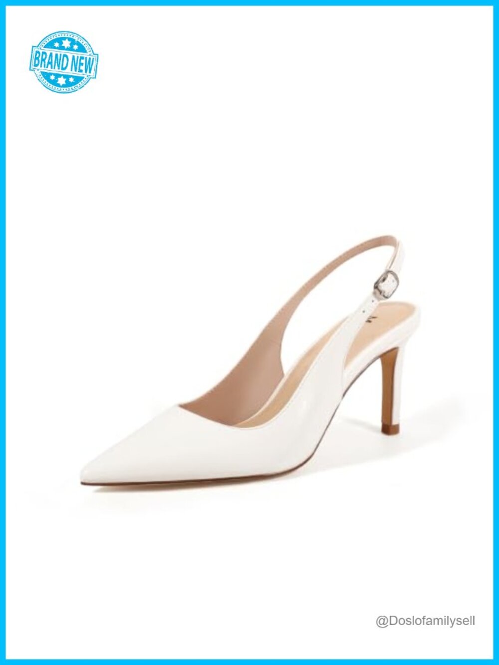Women's Slingback Stiletto Heels Pointed Toe Faux Leather Pumps
